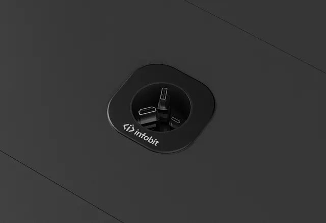InfoBit - Bord Brønn Med Retractor 2M HDMI - 2M USB-A/B - 2M USB-C 
