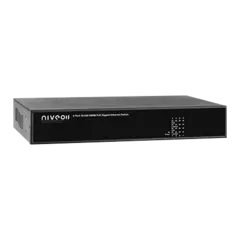NIVEO 8 Port 1G Switch, Rear PoE+130W, fanless unmanaged