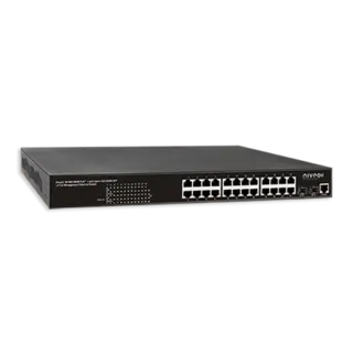 NIVEO 24 Port 1G Switch L2+ mgt, PoE+ 500W, 2x SFP 