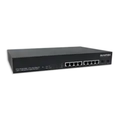 NIVEO 8 Port 1G Switch, Fanless L2+ mgt, PoE+ 130W, 2x SFP