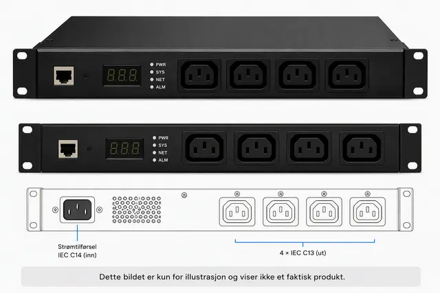 NIVEO 4 Outlet PDU 230V Switched, 16A, 4x C13 