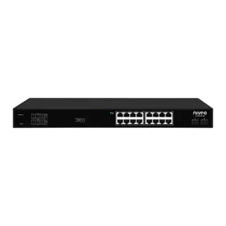 NIVEO 16 Port 1G Switch Unmanaged PoE+ 180W, 2x SFP 