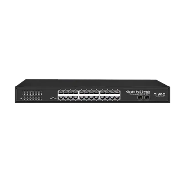 NIVEO 24 Port 1G Switch Unmanaged PoE+ 400W, 2x SFP 