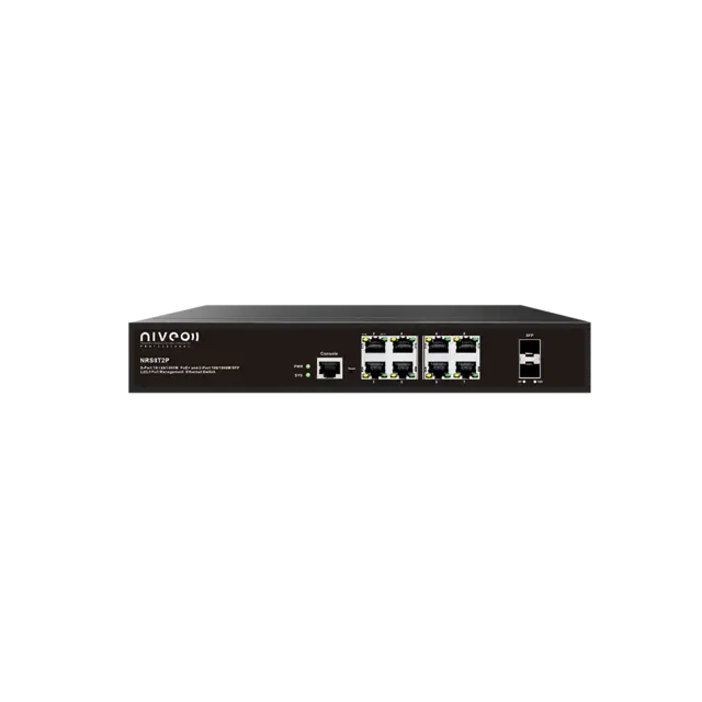 NIVEO 8 Port 1G Switch L2+ managed, PoE+ 96W, 2x SFP 