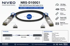 NIVEO 100G DAC Cable QSFP28 passive DAC, 0,5m