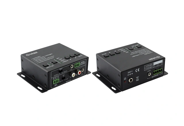 InfoBit - 2x20W Audio Amplifier MIC input 48V (2) RCA, (1) 3.5mm Jack 
