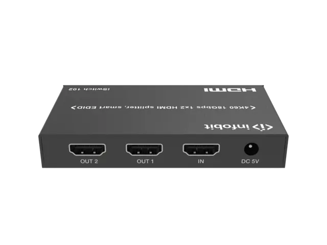 InfoBit - 1×2 HDMI 18Gbps 4K60 Splitter 4K2K@60Hz8-bit RGBYCbCr 4:4:4/YCBCR4:2:2 