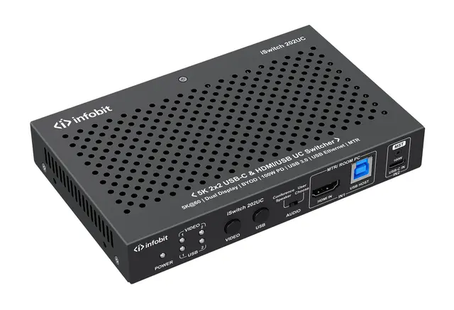 InfoBit - HDMI+USB-C KVM Switcher KIT 1xHDMI,1xUSB-B,1xUSB-C 60W 