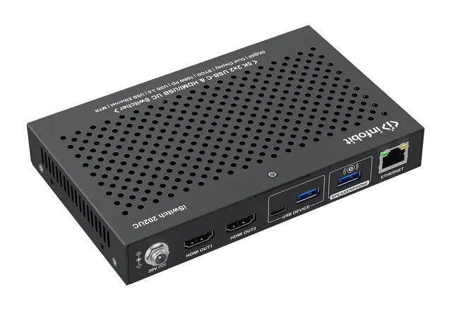 InfoBit - HDMI+USB-C KVM Switcher KIT 1xHDMI,1xUSB-B,1xUSB-C 60W 