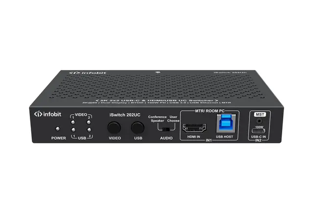 InfoBit - HDMI+USB-C KVM Switcher KIT 1xHDMI,1xUSB-B,1xUSB-C 60W 