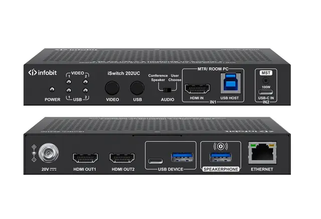 InfoBit - HDMI+USB-C KVM Switcher KIT 1xHDMI,1xUSB-B,1xUSB-C 60W 