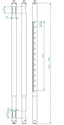Euromet 1100-1780 mm forlenger for Arakno, svart