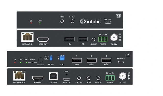 InfoBit - iTrans E100HCU HDBT Extender 4K60-USB-C 60WPD 