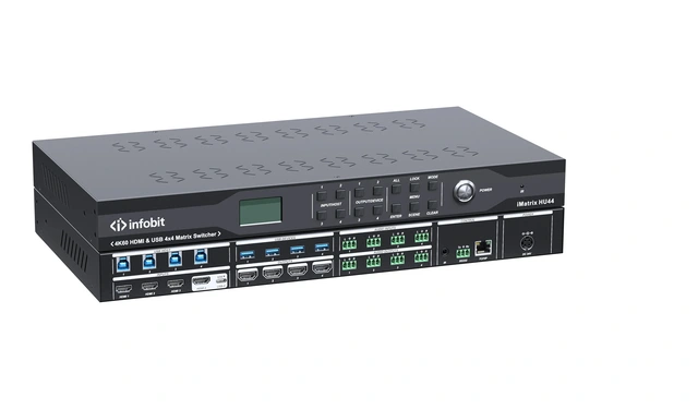 InfoBit - iMatrix HU44 USB/HDMI matrix 4×4HDMI-4× 4USB-8×8audio/ matrix 