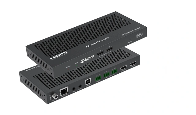 InfoBit - iSwitch 2000R RX Decoder HDMI 4K30 JPEG 2000 AVoIP Decoder, KVM 
