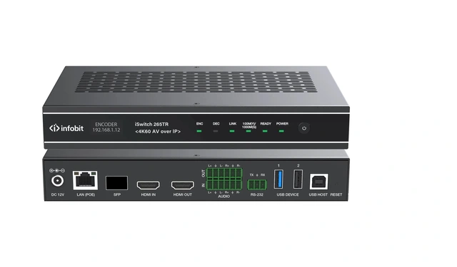 InfoBit - iSwitch 265TR - Transceiver Enc/Dec - KVM - 4K60HZ 1G Nettverk 