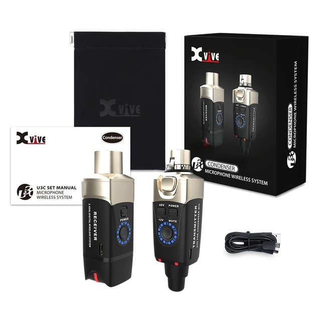 Xvive - U3C Microphone Condenser 2,4GHz XLR WL TX/RX >30m >5t batteri 