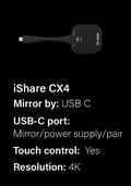 InfoBit - CX4 Dongel til X400 pro USB-C 4k Dongle til X400 Pro 