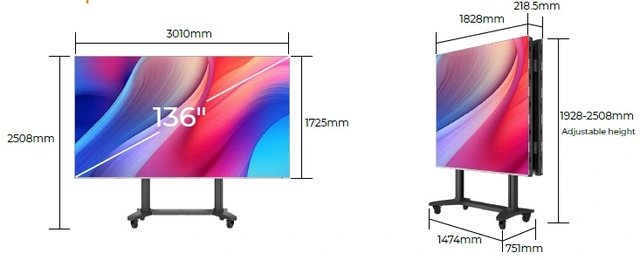 Absen Icon X136 Foldable LED 136" PP1.5 1920x1080 w/Trolley 