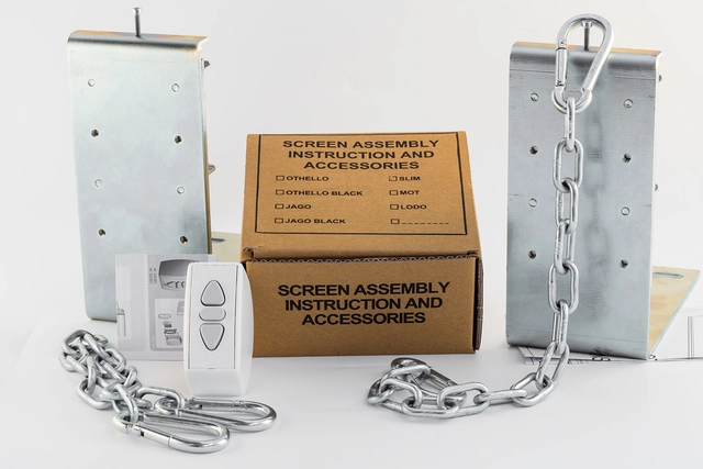 Screenline LODO motor 1:1 500x500cm u/sort kant/gain 1.1/White Ice 