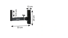 WorkPro - Wallmount bracket 45 KG 2 axes of rotation, pairs