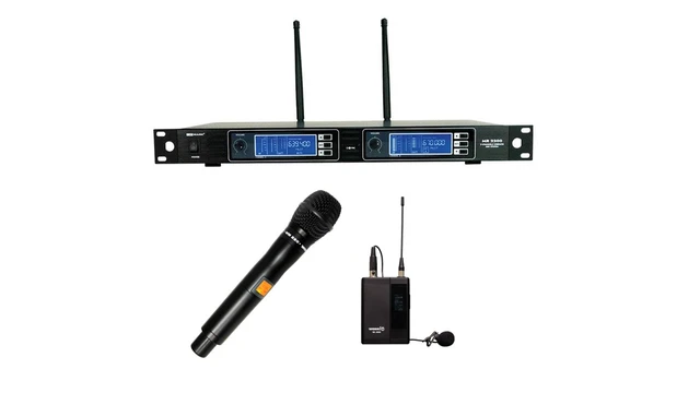 WorkPro - 2CH mikrofonsystem MR 2200 MIX 1xbeltesendere(hodebøyle)+1xhåndmikrofon 