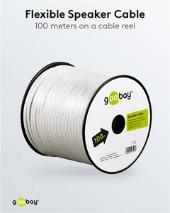GooBay Høyttaler kabel 100mtr 2 x 2.5 mm², CCA, Hvit