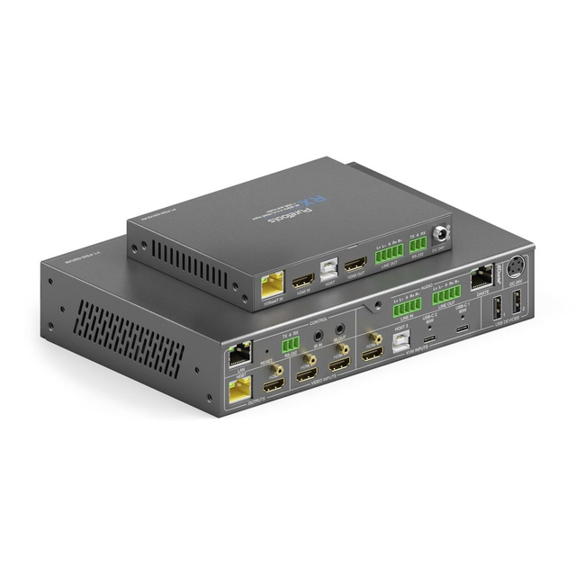 PureTools USB-C KVM Switcher 5x2HDBaseT, Multiview, Dante 