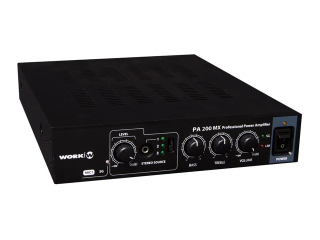 Work PA200MX mikse forsterker 2 x 100W @ 8 Ohm, 200 W L70 