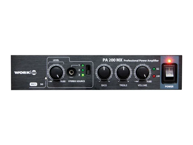 Work PA200MX mikse forsterker 2 x 100W @ 8 Ohm, 200 W L70 