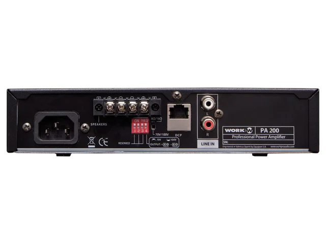 Work PA200 effekt forsterker 2 x 100W @ 8 Ohm, 200 W L70 
