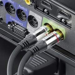 SoneroPremium stereo minijack-phono 10m 3.5mm/2xRCA, trippel skjerm, 4.0mm PVC