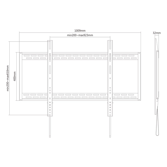 Puremount Wallmount Max VESA 900x600, 100kg 60-98" 