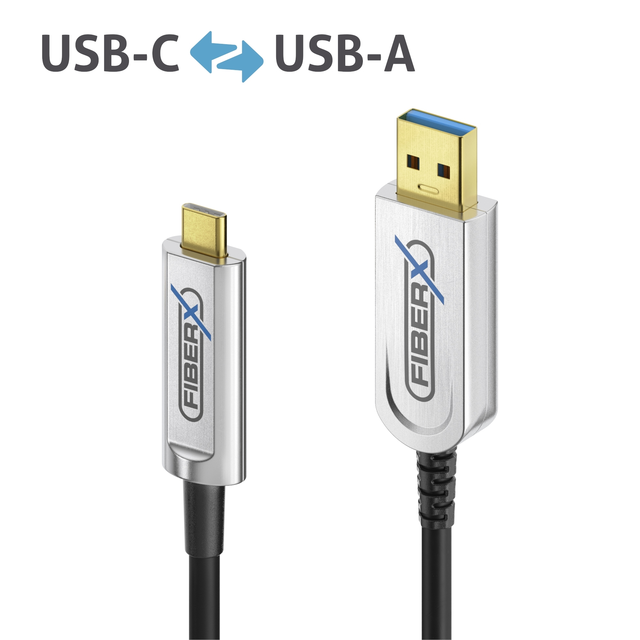 FiberX Serie - USB 3.1 Fiber Optic cable USB-A to USB-C - 15m 
