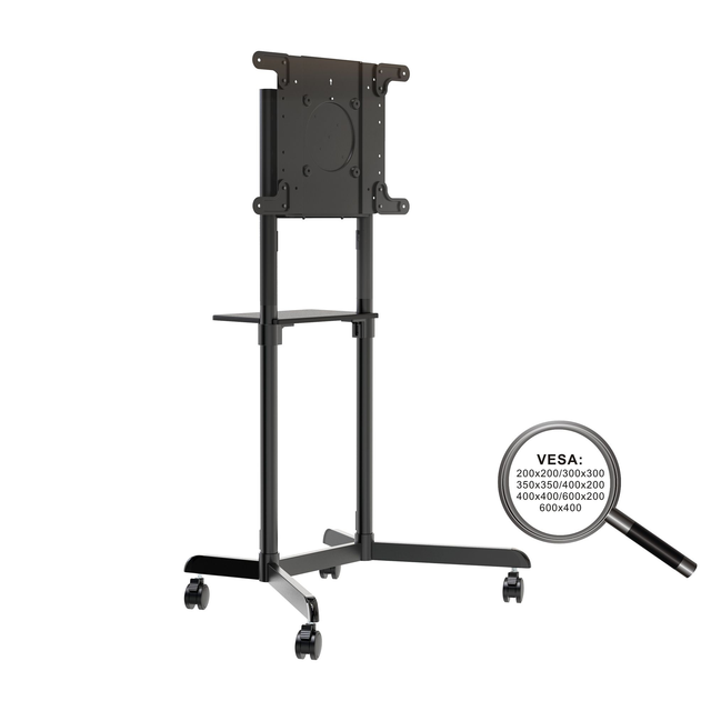 PureMounts Mobile TV Stand, black 
