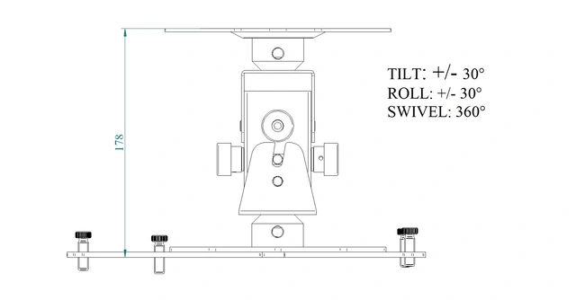 Euromet Arakno uni. projektorfeste Tak, inntil 45 KG, hvit 
